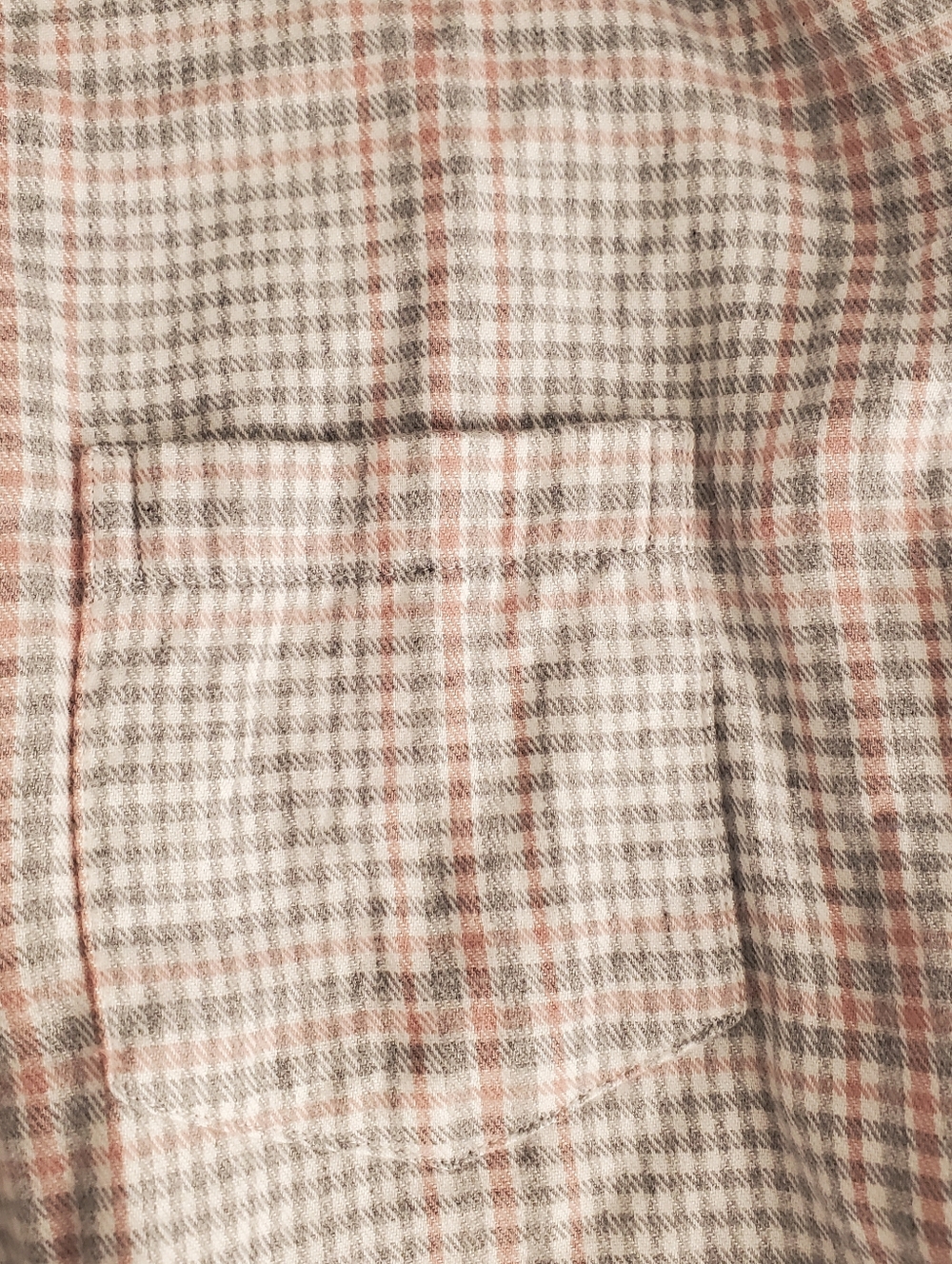 Frank & Eileen Eileen Relaxed Button-Up Shirt in Camel, Cream, Gray Plaid Size S - Picture 8 of 14